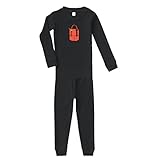 Cute Rascals Purse Big Red Cotton Long Sleeve Crewneck Unisex Infant Sleepwear Pajama 2 Pcs Set Top and Pant - Black, 5/6T