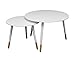 eHemco Euro End Coffee Table Side Table, White, 2 Piece Set