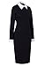 HOMEYEE Women's Celebrity Turn Down Collar Business Bodycon Dresses (L, Black)