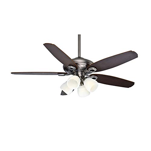 Casablanca Fan 52 inch Acadia Finish Ceiling Fan with 5 Dark Walnut/Smoked Walnut Reversible Veneer Blades (Certified Refurbished) (Antique Pewter)
