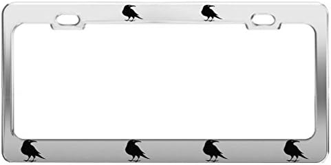 Elvira Jasper CROW ANIMAL PICTURES FUNNY CHROME STEEL LICENSE PLATE FRAME TAG HOLDER