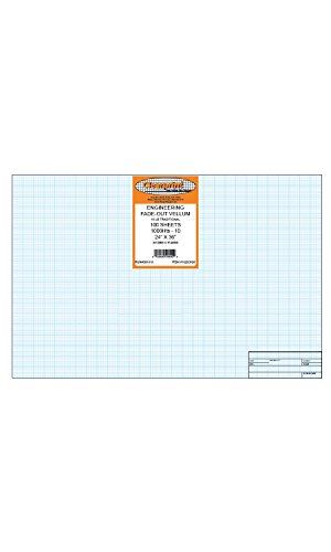 Clearprint 1000H Design Vellum Sheets with Architect Title Block and Printed Fade-Out 10x10 Grid, 100% Cotton, 24 x 36 Inches, 100 Sheets (10223528)