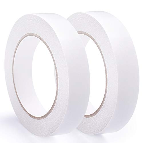 2 Rolls 1 Inch Double Sided Tape (1Inch x 30 Yards per Roll), Permanent Clear DoubleSided