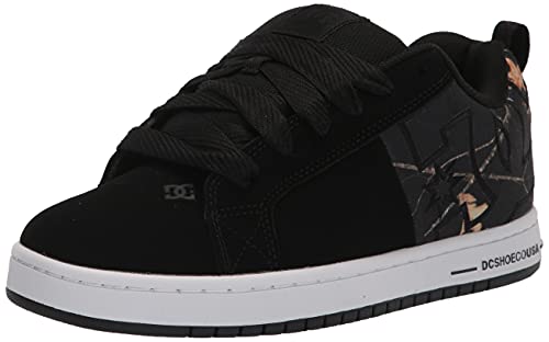 DC Men's Court Graffik Casual Skate Shoes, Black/Print, 9 at Amazon