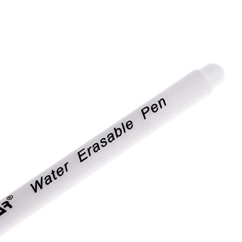 5 Pieces 2mm Water Erasable Soluble Pen Fit for Fabric Cloth Temporary Marking (White)