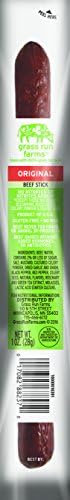 Grass Run Farms 100% Grass Fed Beef Sticks, Original, 1 Ounce (Pack of 24)