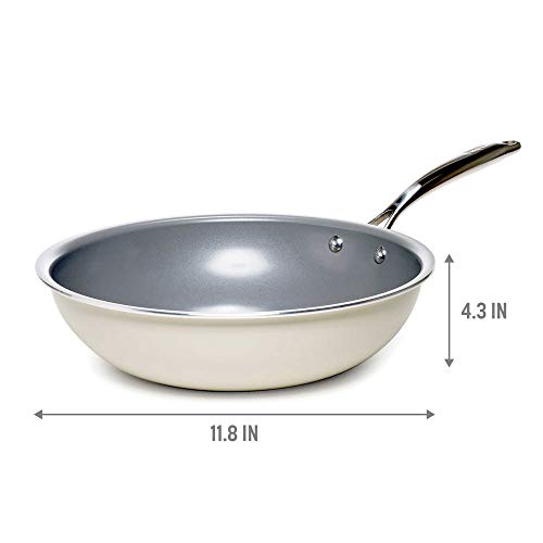 Goodful Ceramic Nonstick Wok, Dishwasher Safe Pots and Pans, Comfort