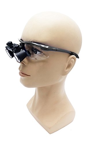 Zgood Portable Surgical Binocular Loupes 2.5X420mm Optical Glass + 3W LED HeadLight (Black)