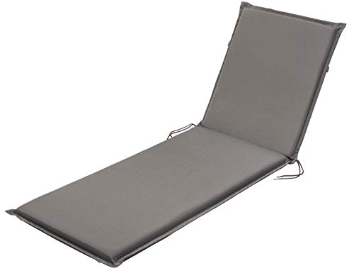 Traumnacht Comfort Almohadilla para Tumbona Outdoor, Antracita, Funda Extraíble, 190 x 58 x 6 cm, Certificado Öko-Tex, Fabricado según Estándares Alemanes de Calidad