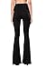 COCOLEGGINGS Women's Eyelet Strappy Bandage Bell Bottoms Flared Pants Black L
