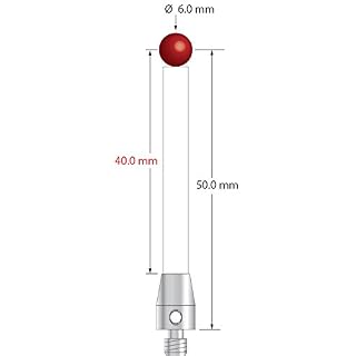 TM4-6053-C / M4 Machine Tool Probe Stylus with 6.0 mm Ruby Ball and Ceramic Shaft, 50 mm Long