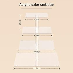 4 Tier Cupcake Stand with LED String Light, Acrylic