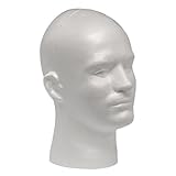 Giell Styrofoam Foam Mannequin Wig Head Display Male White