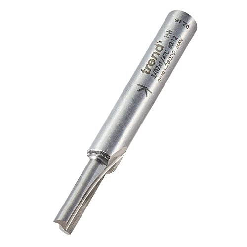 Trend Two Flute Straight Router Cutter, 1/4 Inch Shank, 4mm x 15.9mm