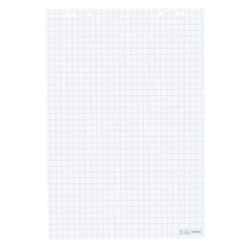 Herlitz Flipchartpapier 65x98cm 20 Blatt, kariert, 80g/m² FSC Mix, 5 Bloecke