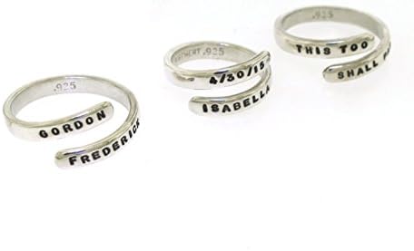 Adjustable Sterling Silver Ring, hand stamped with your personalized message