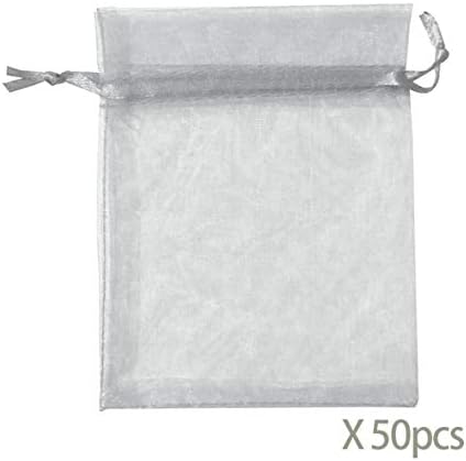 Tivolii Gift Bags for Jewelry Colorful Patterns Drawstring Organza Packaging Bags Lace Bags Jewelry Watch Bags 10 Colors 50 pcs