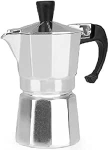 Suinga Cafetera italiana de aluminio. Capacidad 3 tazas. Puede utilizarse  en cocinas eléctricas, a gas o de vitrocerámica. : Amazon.es: Hogar y cocina