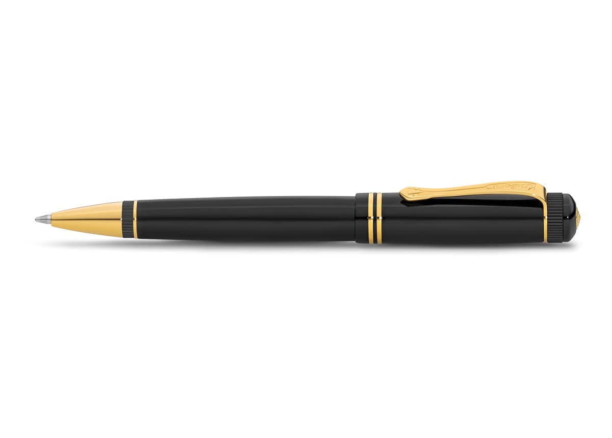 Kaweco DIA2 Ball Pen Gold I Retractable Ballpoint Pen with Standard G2 Refills in a Tin Box I Acrylic Ball Pen 14 cm