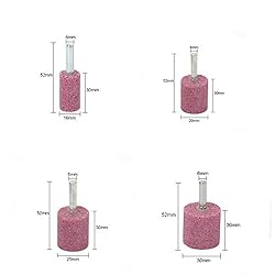 WenFo 5Pc Red 1/4" Shank Corundum Grinding Head