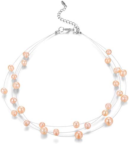 Layered Choker Freshwater Pearl Necklace - Fashion Jewelry Necklace Gifts for Women
