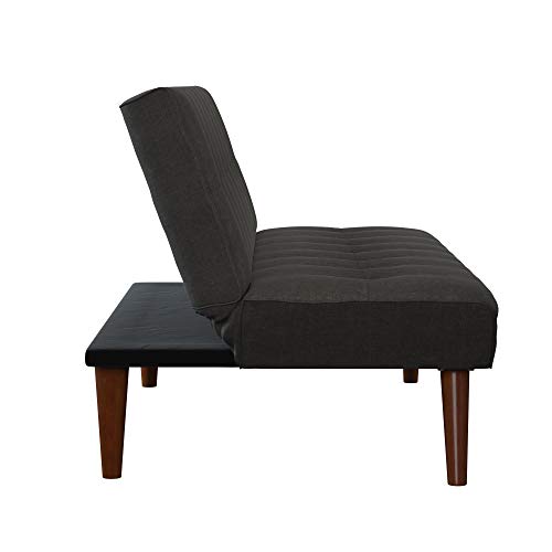 REALROOMS Adley Small Space Convertible Modern Futon Couch Lounger, Dark Grey Linen - Thumbnail 5