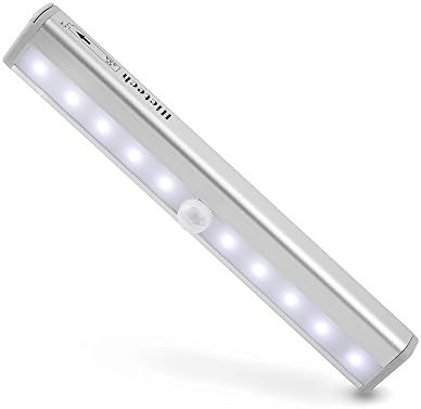 Hictech Stick-on Anywhere Portable 10 LED Wireless Motion Sensing Light Bar with Magnetic Strip (Battery Operated)