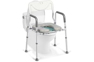 Xilingol Raised Toilet Seat with Handles and Back,350lb Bedside Commode Chair with Arms, 4-in-1 Adjustable and Portable Bathroom Chair for Adults, Seniors, Elderly, Handicapped, Disabled