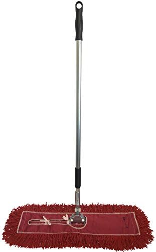 Ultimate Dust Mop Kit: Industrial-Grade Performance, Heavy-Duty Frame, Telescopic Handle - Red 48 Inch