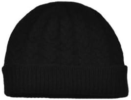 Ladies cashmere cable hat, One Size, Black