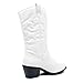West Blvd Miami Cowboy Western Boots, White Pu, 7