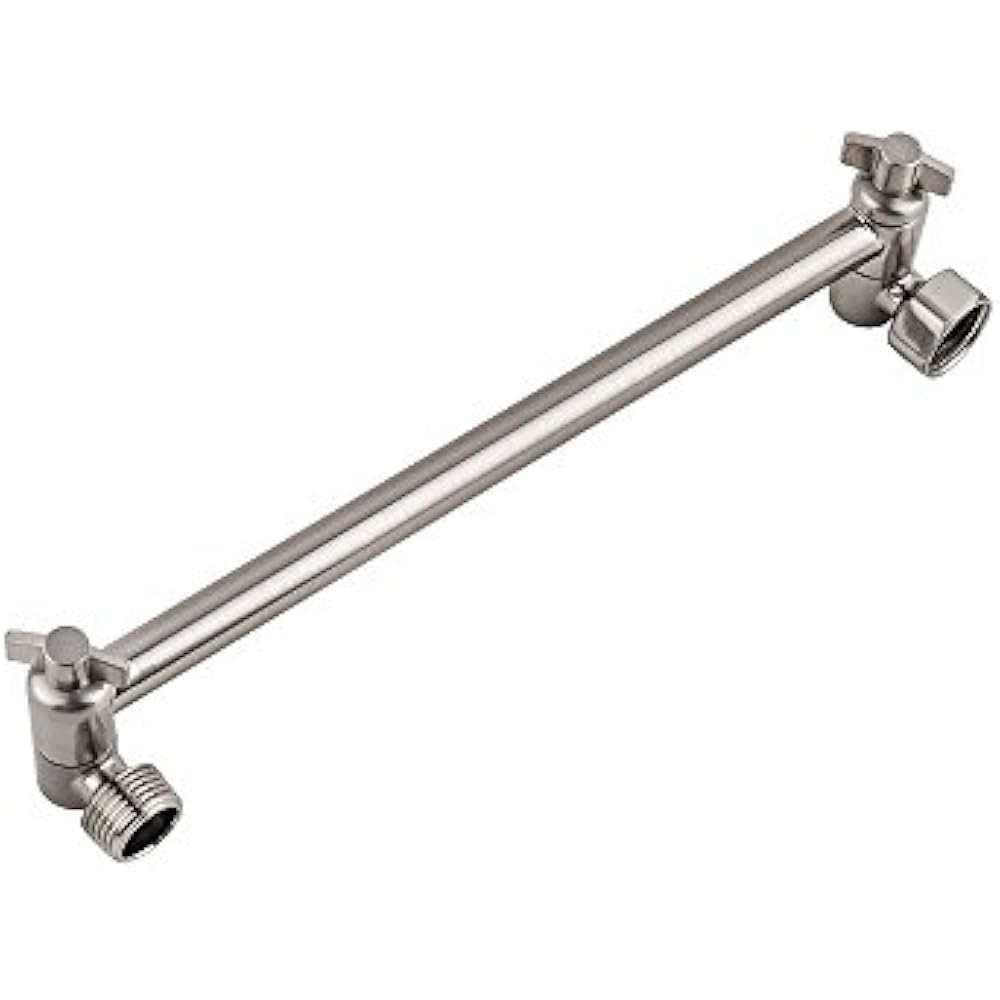 Shower Arms & Slide Bars Solid Brass Brushed Nickel 11 Inch Wall
