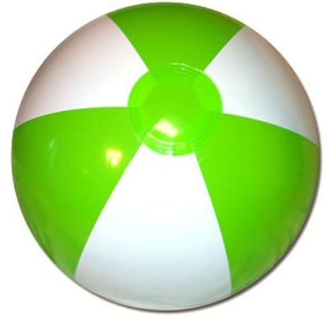 green and white beach balls