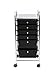 Finnhomy 6 Drawer Rolling Cart Organizer Storage Cart with Drawers Utility Cart for School Office Home Beauty Salon Storage Smoke