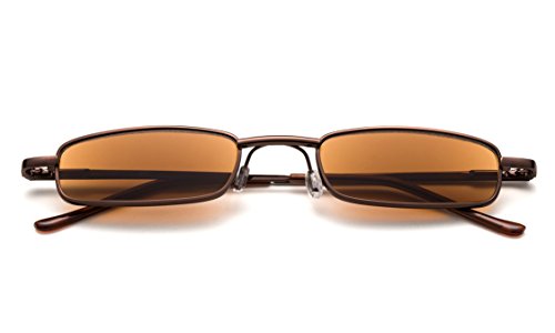 Newbee Fashion - Slim Compact Light Weight Spring Temple Reading Glasses Portable Aluminum Case Tube Sun Readers UV Protection (2 PACK)