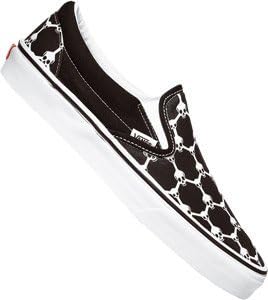 black and white skull vans