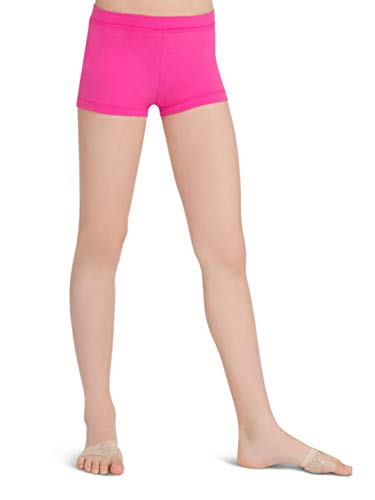 Capezio Girls' Boys Cut Low Rise Short | Child Dance Wear - Size Medium, Hot Pink