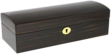 Macassar Wood Finish Watch Collector Box with Gold Chrome Fittings for 5 Watches by Aevitas