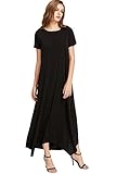 Verdusa Women's Long Sleeve Split Side Asymmetrical Casaul Loose Maxi Dress