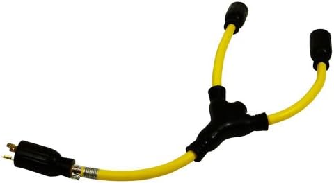 12/3 Generator Cord Adapter Splitter Twist Adapter Male Twist Lock to Double Female Twist Cable (Outdoor Design)