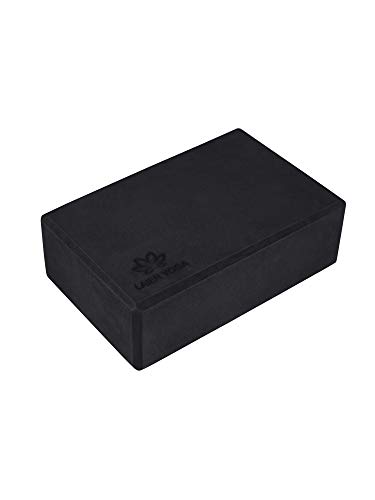 LAIER YOGA Non-Slip Yoga Block (2 Pack) EVA Foam Lightweight Exercise Block for Yoga, Pilates, Meditation-Black