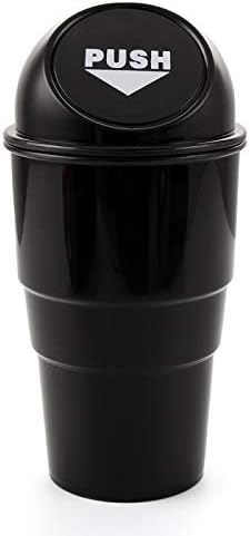 BATH CUBE HOME CUBE Plastic Mini Car Trash Bin Can Holder Dustbin (Black)