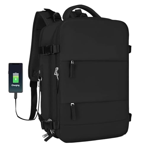 Mochilas de viaje grandes,mochilas de viaje multifuncionales, con Puerto de Carga USB,Mochila de Senderismo,Bolsa de Equipaje de 35L de 15,6 Pulgadas,impermeables,deportes al aire libre
