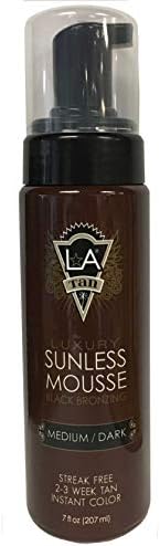 LA Tan Medium Dark Sunless Mousse Black Bronzer 7 oz.