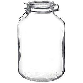 anchor hocking gallon glass jar barrel lid oz rocco bormioli brushed aluminum amazon fido clear