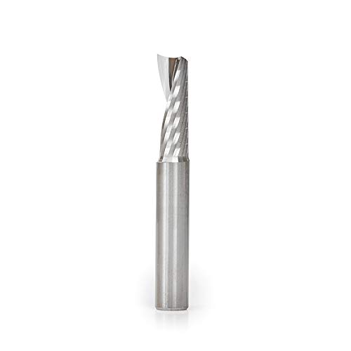 Amana Tool 57306 Metric SC CNC Spiral 'O' Single Flute, Aluminum Cutting 10 D x 30 CH x 10 SHK x 76mm Long Up-Cut ﻿Router Bit with Mirror Finish