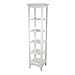 Teamson Home Madison 13 in. x 63 in. Freestanding Wooden Open Linen Tower for Storage Solutions in Bathrooms, Kitchens, Laundry Rooms, Home Offices, White