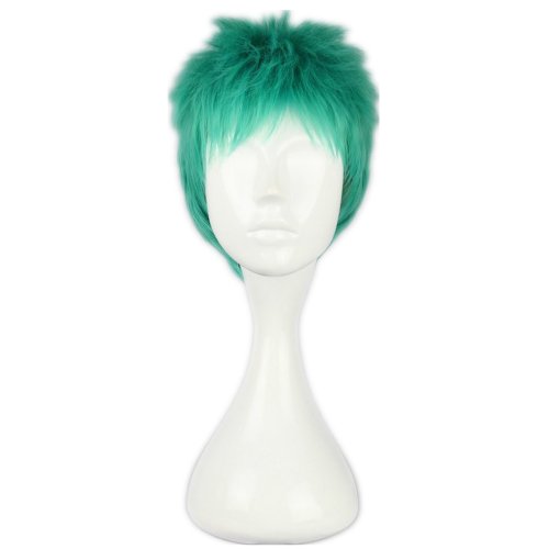 COSPLAZA Cosplay Wigs 30cm Short Green One Piece Anime Show Party Hair
