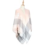 Womens Warm Long Shawl Wraps Large Scarves Knit Cashmere Feel Plaid Scarf
