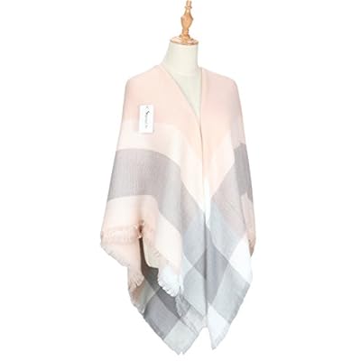 Womens Warm Long Shawl Wraps Large Scarves Knit Cashmere Feel Plaid Scarf Womens Warm Long Shawl Wraps Large Scarves Knit Cashmere Feel Plaid Scarf